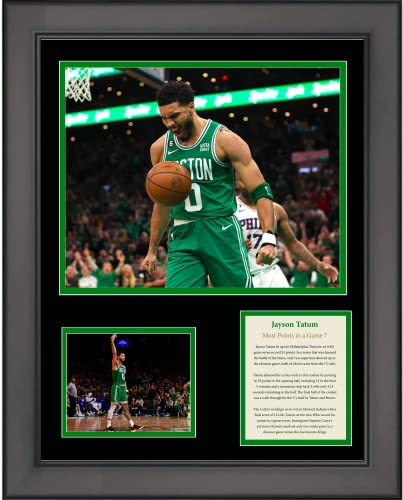 Gerahmte Jayson Tatum NBA Record 51 Points in a Game 7 Boston Celtics Basketball 27,9 x 35,6 cm 3 Fotocollage