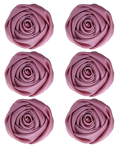 6 Stück Damen Rose Blume Brosche, MoreChioce Exquisite Brosche Modische Ansteckblume Boutonniere Haarspangen für Damen und Herren Kleidung Accessoires Broschen Stirnbänder,Dunkel Rosa