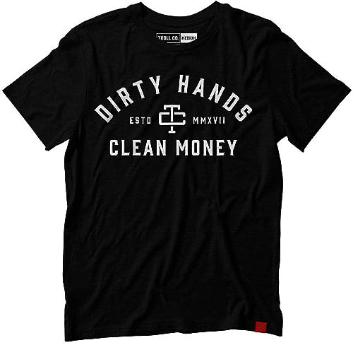 Dirty Hands Clean Money, Premium Short Sleeve Crewneck T-Shirt, Black - Dhcm, Large