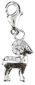 Depesche 11785-055 Charms Express yourself - Anhänger für Halsketten und Armband, Widder, versilbert, als kleines Geschenk