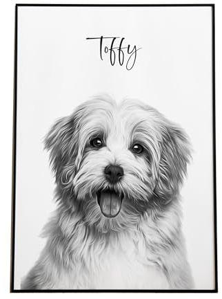 SOMEDA® Haustier Portrait/Hund, Katze, Pferd, etc./ als Poster, Leinwand oder gerahmtes Bild/personalisiertes Geschenk Tierbesitzer