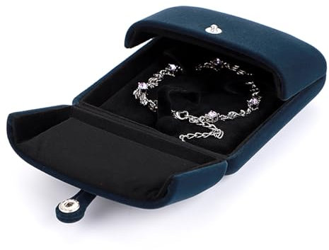 BIMUYI Samt Armband Aufbewahrungsbox, Armreif Geschenk-Box, Schmuck Display-Halter (Marineblau)