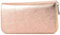 modamoda de - Silber-P02 Portefeuille pour femme en cuir véritable long, Rose métallisé, s, Format long