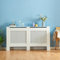 Panana Radiator Cover, Modern Diamond Style White Painted Modern MDF Wall Cabinet for Living Room Bedroom (Large)