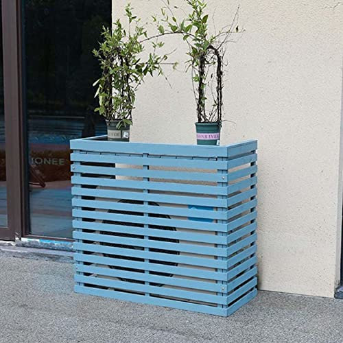 FGDIUCVN Zaunschirm für Außenklimaanlagen – hohe, wetterfeste Fensterläden, zentrale Klimaanlagenabdeckungen (blau, L85 x B 35 x H 80 cm)