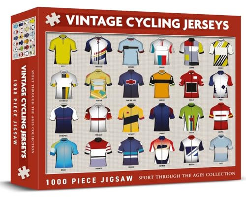 Coach House Iconic Vintage Cycling Jerseys Puzzle, “Sport Through The Ages” Retro 1000 Piece Classic Jigsaw Puzzle, Gifts For Men, Challenging Puzzles for Adults