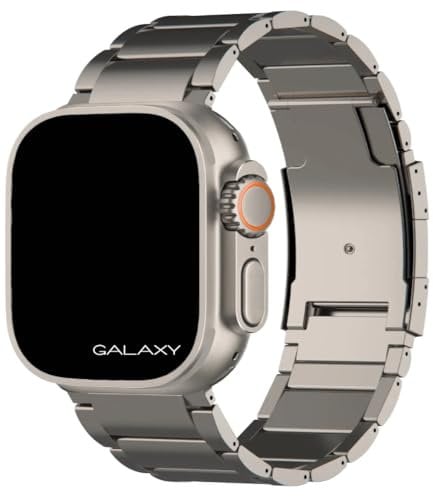 Galaxy Premium Titan für Apple Watch Ultra 2 Armband Titan I Ultra I SE I 10 I 9 I 8 I Sicherheitsschließe für Apple Watch 10 Armband auch für alle Serien (42 I 44 I 45 I 46 I 49 mm)