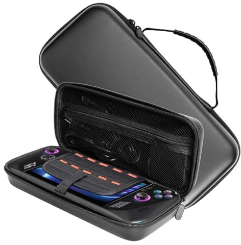 Buziba Étui de transport pour ASUS ROG Ally X - Coque de transport rigide pour console de jeu et accessoires (noir)