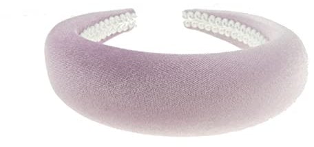 Womens Occasion Wedding Bridal Party Birthday Christmas Evening Wide Thick High Bump Padded Matador Velvet Velour Hair Hairband Headband Alice Band (Lilac, One Size)