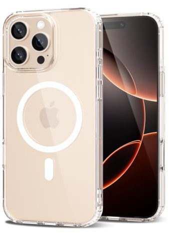oakxco for iPhone 16 Pro Case Clear Magnetic Compatible with Magsafe, Thin Slim Transparent Non Yellowing, Hybird Soft Silicone Bumper & Hard Plastic Protective Cover for Women, Clear