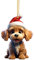 Weihnachtsdeko Anhänger Hunde 2D Acryl Weihnachtsbaum Ornamente - Lustiger Weihnachtsschmuck für Innen, Außen, Outdoor, Fenster