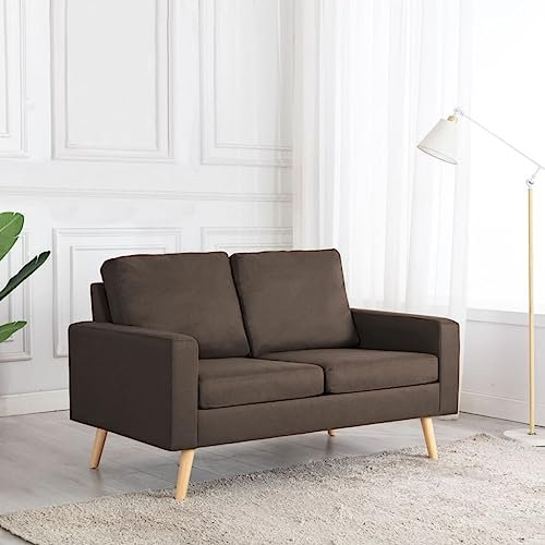Cozynest Stoffsofa Polstersofa Loungesofa Sitzmöbel Polstermöbel Designsofa Wohnzimmersofa 2-Sitzer-Sofa Braun Stoff