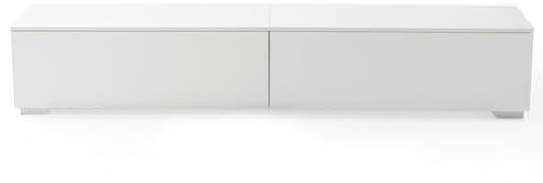 Ginhow TV Schrank Weiss mit 2 Türen, TV Lowboard Weiß Für Wohnzimmer — 180x 33x 3cm, Viel Stauraum — TV Board, Moderner Fernsehtisch, TV Lowboard Hängend