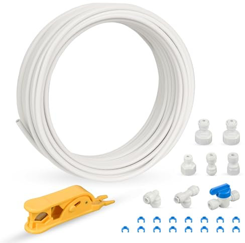 iSpring ICEK-E 15M 1/4 Fridge Water Connectors and Installation Kit for Connecting Water Purification Filter