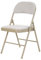 Taylor & Brown Deluxe Beige Fabric Padded Folding Chair with Heavy Duty Metal Frame Folding Back Rest Chair for Home Garden Office Computer Desk - Size 46cm x 46cm x 79cm