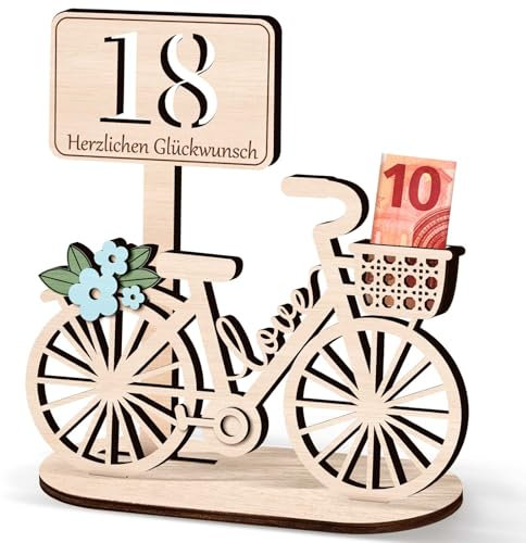 I LOVE MOM Geldgeschenk Geburtstag Holz, Fahrrad Geschenk, DIY Deko Zahlen für Radfahrer Geschenke, Hochzeiten, Partys, Geburtstage, Jubiläum (Bike-18)