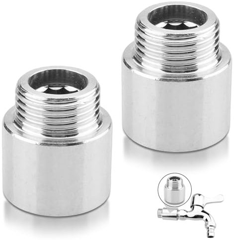 2 Stück Hahnverlängerung 1/2 Zoll,Eckventil 1/2 Zoll Selbstdichtend,Duschkopf Verlängerung,für Hahnverlängerung Fitting,WasserhäHne,Eckventile,DuschköPfe,GewindeverläNgerung Wasseranschluss