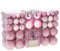 ZFYQ 100 Boules de Noël, Ensemble de Boules pour Sapin, Décoration à Suspendre Ensemble 3/4/6 cm, Adaptées aux Arbre de Noël Fenêtres Guirlandes, Ornements de Noel, Pink