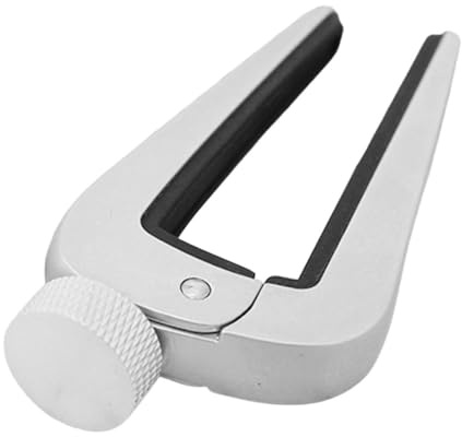 FRCOLOR 12 saitig Gitarre Kapodaster Einstellbare Spannung für Akustik und Gitarre Kompatibel mit Saiten Instrumenten und Bass Silber Präzise Tuning Benutzerfreundliches Design
