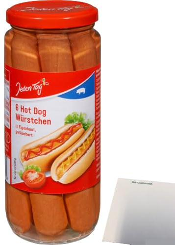 usy Bundle für Jeden Tag Hot Dog Würstchen (6x50g Glas) + usy Block