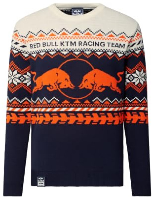 Red Bull Energy WEAR RB KTM Racing Team Winter Pullover Navy/Orange/Weiß | Offizieller MotoGP Fanartikel - 100% Acryl - Motorsport - Merchandise