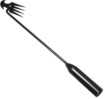 DOITOOL Multifunktionaler Manueller Unkrautstecher aus Robustem Eisen mit 4 Zinken 40cm Gartengerät für Hausgarten und Rasenpflege