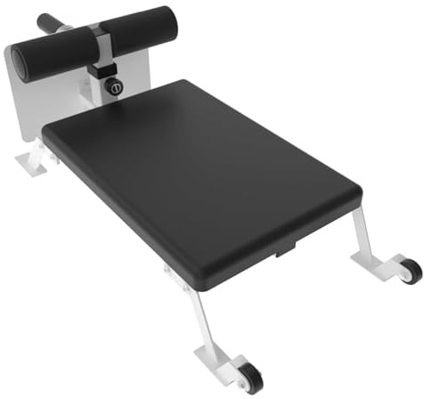 Garvee Nordic Curl Bank Hamstring Trainer Verstellbar 204kg 25/50mm Weiß | Stahlrahmen, Dicke Polsterung, Transportrollen, Beinbeuger, Krafttraining, Robust, Ergonomisch, Stabil, Unterkörper