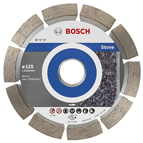 Bosch Accessories 2608603236 Disque à tronçonner diamanté pour pierre, Argent, 125 x 22,23 mm