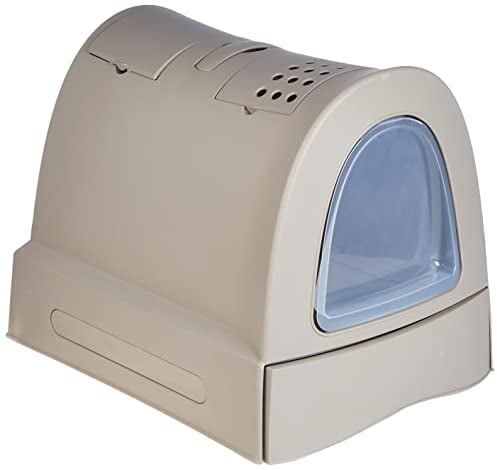 Imac Bandeja Higiénica Arenero - Sanitaria Gatera Cubierto Caja De Arena WC Gatos Zuma 40 x 42,5 x 56 cm Gris