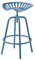 Homescapes Vintage Barhocker Traktorsitz blau - Farmhaus Barstuhl Metall Retro Thekenstuhl - höhenverstellbar bis 74cm