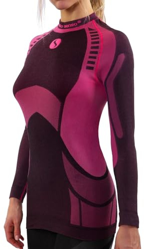 sesto senso Donna Intimo Termico Maglia a Maniche Lunghe T-Shirt Funzionale Biancheria Intima Termoattivo S Rosa