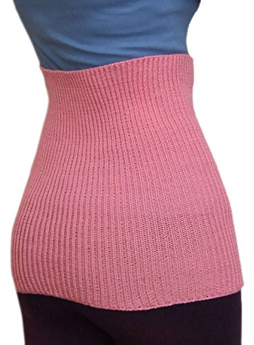 tevirP Unisex Bauchband, 100% Merinowolle, für Bauch, Nierenwärmer, Haramaki, Schwanger, Damen und Herren, gestrickt Gr. 85, rose