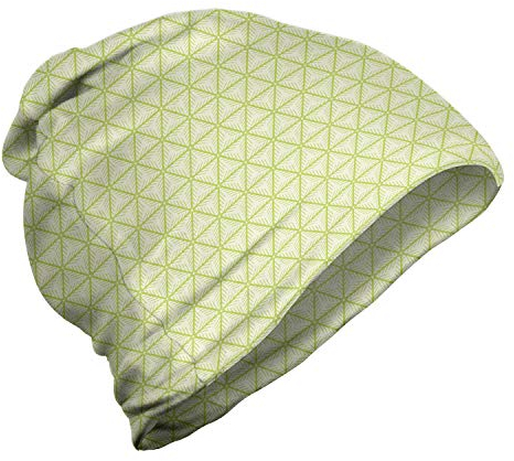 ABAKUHAUS Abstrakt Unisex Beanie, Minimalistic Moderne, Wandern im Freien, Hellgrün und Eierschale