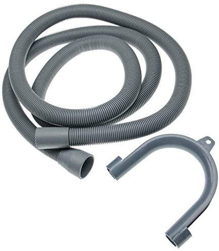 vhbw Ablaufschlauch für kompatibel mit allen gängigen Waschmaschinen und Spülmaschinen - 22/29mm gerader Anschluss, Grau