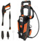 Lavadora de Alta presión DELTAFOX - máx. 135 Bar - 1800 W - caudal máx. 420 l/h – Flexible de 5 m – Cable de 5 m – Tanque Limpiador de 0,8 l – Soporte de Manguera – Bomba de Aluminio