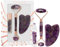 CRYSTALLOVE Amethyst Gesichtsroller Set + Gua Sha Stein + Rollon Ölkristalle 10 ml mit Aventurin - Gesichtsmassage Set für Gesicht, Augen - Massagegerät - Massagewerkzeug