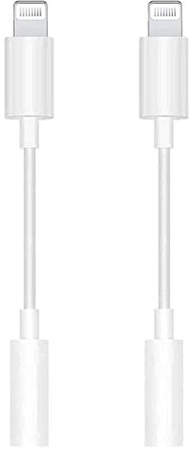 2 Pack Apple MFi Certified Lightning to 3.5 mm Headphone Jack Adapter iPhone Jack Aux Audio Dongle Cable Earphones Headphones Converter Compatible with iPhone 12 12 Pro11 XR XS X 8 7 iPad iPod