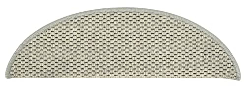 Gawany 15 STK.Treppenmatten Selbstklebend Sisal-Optik Stufenmatten mit Klebebändern Treppenschutz Treppenteppich Treppenschoner Stufenschoner 65x25 cm Grau