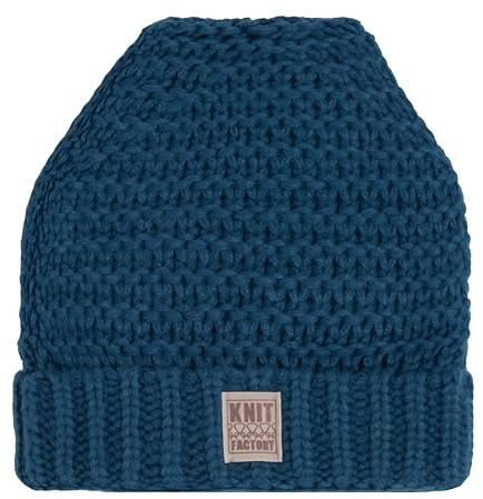 KNIT FACTORY - Alex Mütze - Strickmütze - Aus Wolle - Robusten Look - Petrol