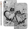 Bartern Handyhülle für Apple iPhone SE 2022/SE 2020 Klappbar,Herz(Liebe)+ Blumen iPhone 7/8 Hülle,PU Leder Wallet Schutzhülle Tasche Klapphülle mit Kartenfach Magnetverschluss Standfunktion,Schwarz