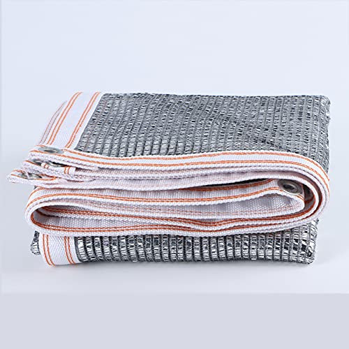 Filet D'ombrage en Aluminium Réfléchissant 55%,Tissu D'ombre Résistant Aux UV avec Oeillets Argent,pour Plantes de Serre Abri de Voiture Fleurs (4x7m(13.12x22.97ft))