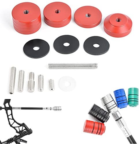 wolfman Bogenschießen Bogenstabilisator Gewichtssatz 9 Unze Edelstahl Stabilisatorgewicht Schraube 1/4 5/16 Ausgleichsstange Stoßdämpfung Gegengewicht für Recurvebogen Compoundbogen (rot)