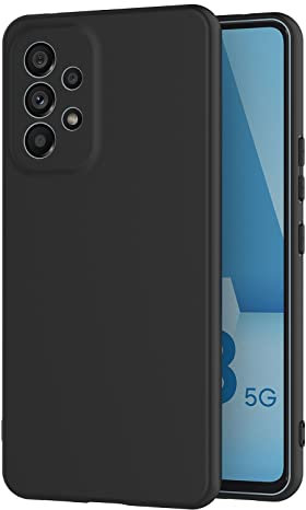 AICEK Kompatibel mit Samsung Galaxy A53 5G Hülle, Schwarz Silikon Schutzhülle für Samsung A53 5G Case TPU Bumper Handyhülle