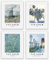 Van Gogh wohnzimmer deko modern - Famous Wanddeko Set 4 Blue Paintings Van Gogh Blossom, Flower, Windmill Van Gogh Poster Gift Set of Vincent Van Gogh / Home Decor Gifts deko aesthetic (28cm x 36cm)