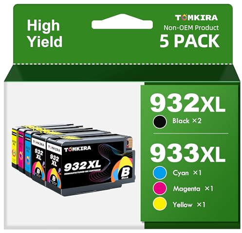 933 XL 932 XL Druckerpatronen Kompatibel für HP 932XL Patronen Kompatibel für HP 933XL Multipack Kompatibel für HP Officejet 6600 6700 7510 7612 7110 7610 6110 (2 Schwarz, 1 Magenta, 1 Cyan, 1 Gelb)