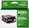 933 XL 932 XL Druckerpatronen Kompatibel für HP 932XL Patronen Kompatibel für HP 933XL Multipack Kompatibel für HP Officejet 6600 6700 7510 7612 7110 7610 6110 (2 Schwarz, 1 Magenta, 1 Cyan, 1 Gelb)