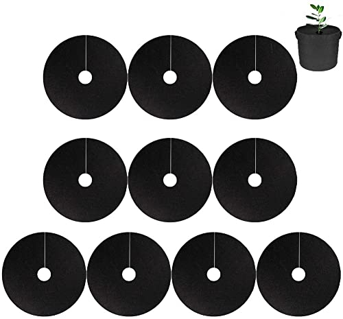 Vepoty Vlies-Baummulchring 10 Stück Wiederverwendbare Baum-Unkraut-Schutzmatte Verdickte Baumschutzmatte für Gärten im Freien