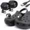 Septpenta 2Er Pack Scheinwerfer für Crocs, USB Aufladung, Nacht, Wandern, Radfahren, Laufen, Gehen, Tragbare Croc Lichter für Schuhe, Interessante Gadgets, Geeignet für Erwachsene und Kinder(Schwarz)