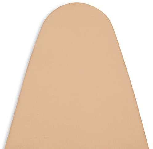 Encasa XO Housse Table à Repasser avec Feutre épaisseur 4 mm - Beige Clair - Plain Couleurs Cotton, Elastic (Convient à la Norme Large Boards of 125x39 cm) Réfléchissant à la Chaleur