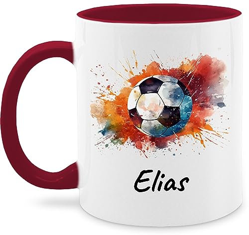 Tasse Tassen 325ml - Fußball Geschenk Fußballer I Geschenkidee Fußballfan I Fußballerin Geschenk - 325 ml - Bordeauxrot - fussballgeschenkideen geschenke für fussballfans fussball ball